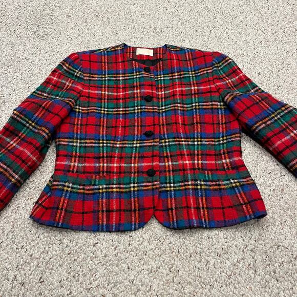 Pendleton Vintage Tartan Plaid Wool Blazer Jacket Sz 14 Preppy Academia - Picture 1 of 8